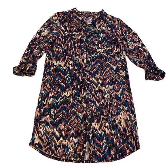 ava &‎ grace women's dress small Colorful artsy tie dye midi Stretch hippie boho - Picture 1 of 9